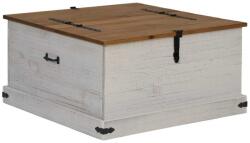 vidaXL fehér tömör fenyőfa HALDEN tárolószekrény 91x91x47 cm 4018406 (4018406)