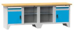 POLAK Moduláris műhelyasztal PS3-2M, 2500 x 700 x 880 mm, MULTIPLEX, szürkéskék