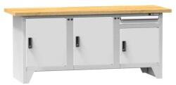 POLAK Moduláris műhelyasztal PS2-4M, 2000 x 700 x 880 mm, MULTIPLEX, szürkésszürke