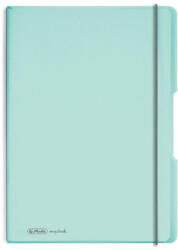Herlitz Caiet my. book flex a4 2x40f 80g/mp dictando+patratele turcoaz transparent logo alb (9478250)
