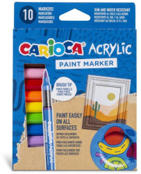 CARIOCA Marker cu vopsea acrilica si varf pensula Carioca 10 buc/set (PMK083)