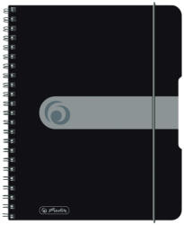 Herlitz Caiet a5 80f 80g/mp spira patratele eotg pp negru opac - Set 2 (11293768)