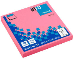 Info Notes Notes adeziv 75 x 75 mm 80 file briliant Info Notes ROZ - Set 12 (2839)