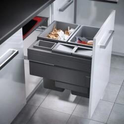 Hailo Cos de gunoi incorporabil Hailo Euro-Cargo 503.70. 455, 2 x 38 + 1 x 12 + 1 x 2, 5 litri, corp 600 mm, cos plastic, finisaj antracit (503.70.455) Cos de gunoi