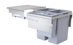 Hailo Cos de gunoi incorporabil Hailo Euro-Cargo 503.70. 555, 2 x 38 + 1 x 12 + 1 x 2, 5 litri, corp 600 mm, cos plastic, finisaj gri deschis (503.70.555) Cos de gunoi