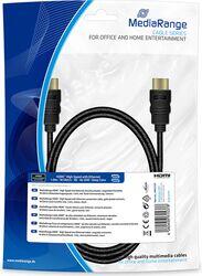 MediaRange Cablu MediaRange HDMI conexiune Ethernet placat cu aur 18 Gbit/s 1 m bumbac negru (mrcs195)