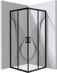 Deante Funkia Evo cabină de duș 90x90 cm pătrat negru mat/sticlă cu model KYC_NB99P (KYCNB99P)