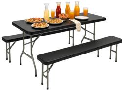 Funfit Set bănci și masă pliabile Funfit Garden pentru grădină 180cm - Negru (4902)
