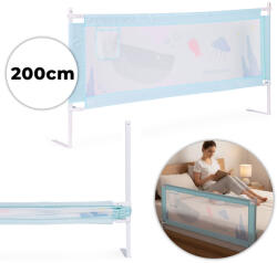 ECOTOYS Leesésgátló ágykorlát, ECOTOYS SG-032, 195 x 61-92 cm, acél váz, légáteresztő háló, biztonsági zár, leengedhető, zsebes tároló, állítható magasság (TF5107)