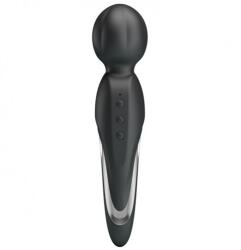 Pretty Love Vibrator Masaj Walter, 7 Moduri Vibratii & 5 Intensitati, Silicon, USB, Negru, 21.6 cm Vibrator