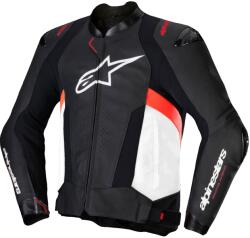 Alpinestars Missile 3 motoros bőrkabát fekete-fehér-fluo piros