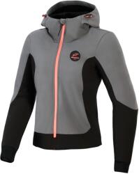 Alpinestars Stella Radium Tech Hoodie női motoros pulóver sötétszürke-fekete-rózsaszín