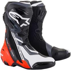 Alpinestars Supertech R motoros csizma fekete-fluo piros-fehér-szürke