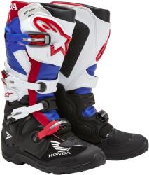 Alpinestars Tech 7 Enduro Drystar Honda motoros csizma fekete-kék-fehér-piros - motozem - 177 750 Ft