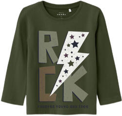 NAME IT băiat cu mânecă lungă T-shirt verde închis (13C86D)