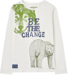 Losan Tricou cu mânecă lungă, băieți, Be the Change, 2-7 ani ecru (1422D8)