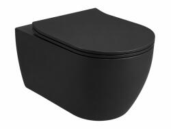 Hatria Vas wc suspendat, rimless, negru mat, cu spalare pure vortex, Hatria Planeta (A0Y9E502)