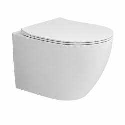 Hatria Vas wc suspendat, rimless, alb mat, cu spalare pure vortex, Hatria Planeta (A0Y9E525)