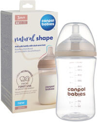 Canpol Babies Natural-Shape cumisüveg dual-zone etetőcumival (260 ml)