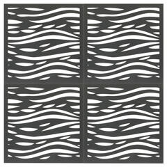  - Fali dekorpanel, hullám minta, 50x50 cm x 4 darab, 3 mm HDF - Antracit