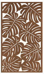  Dekor falpanel lézervágott monstera levél mintával - nagy méretű, 90x150 cm, dió (FP21 - Dió)