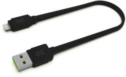 Green Cell kábel GCmatte Lightning Flat kábel 25 cm gyorstöltő Apple 2.4A (GC35358)