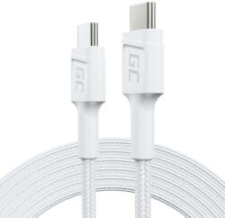 Green Cell kábel Fehér USB-C Type C 2m PowerStream gyorstöltő Power Delivery 60W Ultra Charge Quick Charge 3.0 - GreenCell (GC36626)