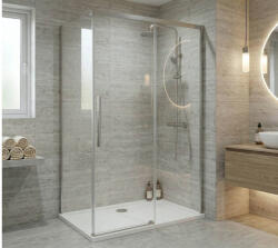 SAPHO GELCO LUXOR tolóajtó, fix oldalfallal, 120x90 cm, transzparent üveg, króm profil (GU1210CHGU2190CH120fix)