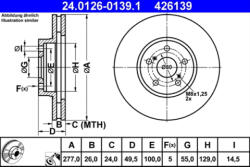 ATE Disc frana ATE 24.0126-0139.1 (24.0126-0139.1) - turbochic