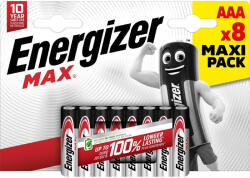 Energizer MAX 1, 5V AAA/mikro alkáli elem 8 db/csomag (LR03MAX-CHP8)