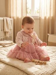 INFANT Rochie Gardenia cu dantelă și tul roz pentru bebeluși (INFANT-8688691210117)