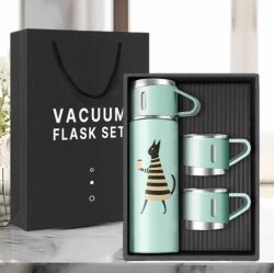  Termosz kulacs 3 csésze szett Fekete Macska Kávé Tea macskák Pop Art 0.5L (646437083430)