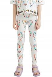 Desigual Lány leggings Desigual Amore fehér, szív mintás méret 98/104 cm (22SGKK05/1000 (S))