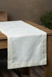 Takoy Traversă de masă crem 40x180 cm LILIAN cu model fin de frunze, din material textil împletit cu fir de aur, cu tiv dublu elegant Fata de masa