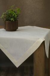 Takoy Traversă de masă crem 85x85 cm LILIAN cu model fin de frunze, din material textil împletit cu fir de aur, cu tiv dublu elegant Fata de masa