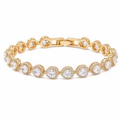ElectraStore Bratara Tennis Spectaculoasa Golden Heart (C4946)
