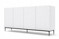 Bim Furniture Komód Diuna 193 4D fehér matt mart frontok fém lábak keret fekete (5903769726554)