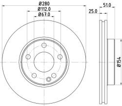 MINTEX féktárcsa MINTEX MDC2538 for MERCEDES-BENZ (MDC2538)