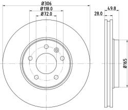 MINTEX féktárcsa MINTEX MDC1608C for NISSAN, OPEL, RENAULT (MDC1608C)