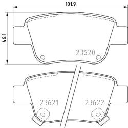 MINTEX Fékbetét készlet MINTEX MDB2546 for TOYOTA (MDB2546)