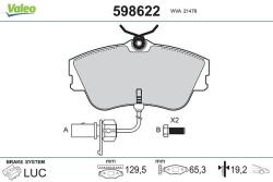 VALEO Fékbetét készlet VALEO 598622 for VW (598622)