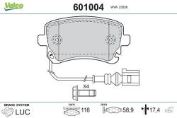 VALEO Fékbetét készlet VALEO 601004 for AUDI, VW, BENTLEY (601004)
