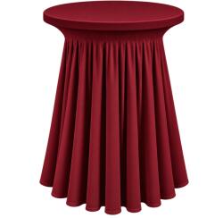 Ambitent Rakott sztreccs huzat ⌀80 cm-es, 110 cm magas koktélasztalra - fehér szín bordó (MB653skirt_c)