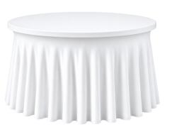 Ambitent Hajtogatott, rugalmas huzat kerek asztalhoz Ø122 cm - fehér szín fehér (IO673skirt_w)