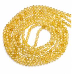  Margele Zircon Colorat Galben Rotunde Fatetate 3x3mm Pietre Semipretioase
