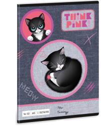 Ars Una Think Pink, cicás tűzött füzet A/5, 32 lap vonalas 2. osztály (16-32), Ars Una (ARS-53595195) - mesescuccok