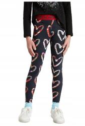 Desigual Lány leggings Desigual Abril fekete, szív mintás méret 98/104 cm (22SGKK04/2000)