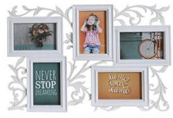  Képkeret üveg előlappal, 5 részes fehér 52, 5x2x35cm (MF-199027)