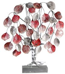  Nagy méretű fa formájú fém asztali szobor színes levelekkel, kézzel készített, 51cm Love Tree (74975)