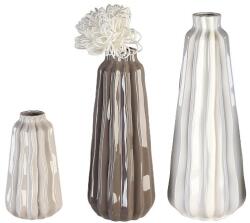  Porcelán váza (szürkésbarna) hullám dekorral - 38 cm (46918)